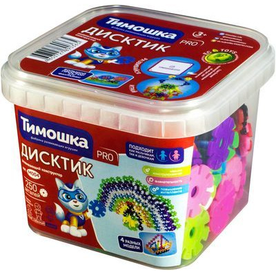 Большое фото товара - Конструктор Тимошка PRO 250 дет. ДисКтик (в контейнере, от 3 лет) М004, (ТД Алтай), 11-171783. Вариант №1