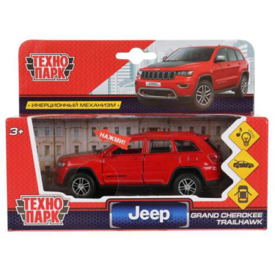 Большое фото товара - Модель Инерционная Технопарк Jeep grand cherokee (12см, металл, свет, звук, открываются двери, багажник, красная, в коробке) CHEROKEE-12SL-RD, (Shantou City Daxiang Plastic Toy Products Co., Ltd), 11-175052. Вариант №1