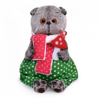 Большое фото товара - Budi Basa Мягкая Игрушка Кот Басик с мухомором (19см, в подарочной коробке) Ks19-122, (ООО "МПП"), 11-176397. Вариант №1