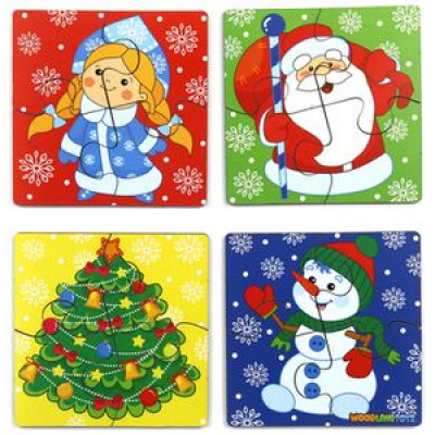Большое фото товара - WoodLandToys Пазлы 4 дет. Новогодние герои (4 шт.) (дерево) 148115, (ООО "СИБИРСКИЙ СУВЕНИР"), 11-181064. Вариант №1