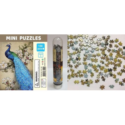 Большое фото товара - ПазлыВКолбе 150 дет. Яркий павлин MINI PUZZLES (10*15 см) 33-126, (YIWU XINSHIXIAN ARTS AND CRAFTS CO.,LTD), 11-183721. Вариант №1