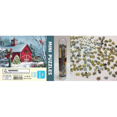 Большое фото товара - ПазлыВКолбе 150 дет. Зимний домик MINI PUZZLES (10*15 см) 33-131, (YIWU XINSHIXIAN ARTS AND CRAFTS CO.,LTD), 11-183723. Вариант №1