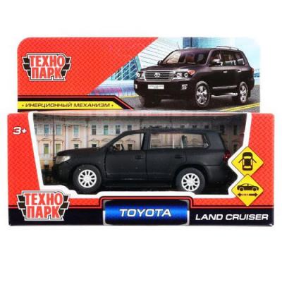 Большое фото товара - Модель Инерционная Технопарк Toyota Land Cruiser (12,5см, металл, открываются двери, черная матовая, в коробке) CRUISER-BE, (Shantou City Daxiang Plastic Toy Products Co., Ltd), 11-185165. Вариант №1
