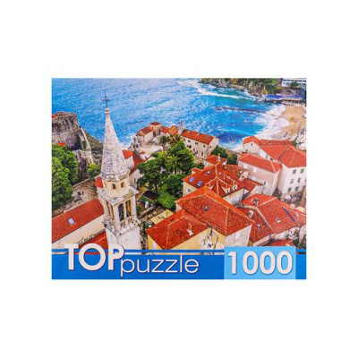 Большое фото товара - ПазлыTOPpuzzle 1000 дет. Черногория. Город Будва у моря ГИТП1000-4142, (Рыжий кот), 11-185327. Вариант №1
