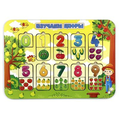Большое фото товара - WoodLandToys Изучаем цифры. Огород (19 деталей, рамка-вкладыш) (дерево) (от 3 лет) 150104, (ООО "СИБИРСКИЙ СУВЕНИР"), 11-187859. Вариант №1