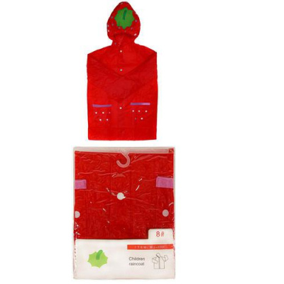 Большое фото товара - Дождевик Клубничка (р-р S 70-85/M 85-95/L 95-110/XL 110-125) (в пакете) CM20 (размер в ассорт.), (Рыжий кот), 11-190765. Вариант №1