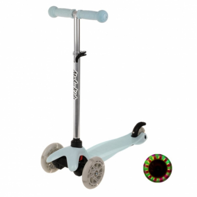 Большое фото товара - Самокат Moby Kids Basic (3-х колесный, 52*11см, колеса PU, растущая ручка, свет, максимальная нагрузка 20кг) (голубой) (в коробке) 641461, (Shantou Gepai Plastic lndustrial Сo. Ltd), 11-191679. Вариант №1