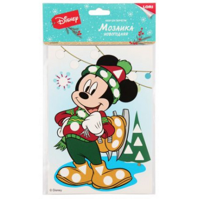 Большое фото товара - LORI Новогодняя Мозаика Disney. Микки Маус (комплект материалов для изготовления, в пакете, от 4 лет) Кмд040, (ООО "7-Я"), 11-194745. Вариант №1
