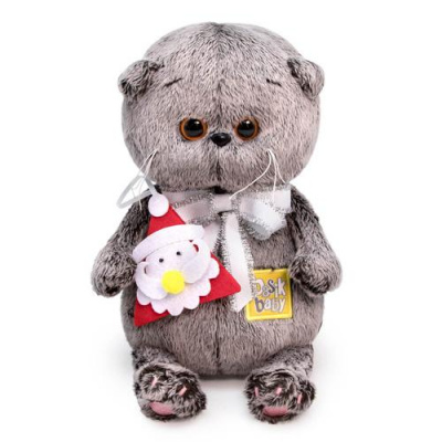 Большое фото товара - Budi Basa Мягкая Игрушка Кот Басик BABY с игрушкой Дед Мороз (20см, в подарочной коробке) BB-068, (ООО "МПП"), 11-199084. Вариант №1