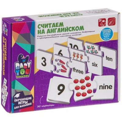 Большое фото товара - Пазлы 30 дет. Считаем на английском (в коробке) (от 3 лет) ВВ3932, (BONDIBON CREATURES CO.,LTD), 11-200806. Вариант №1