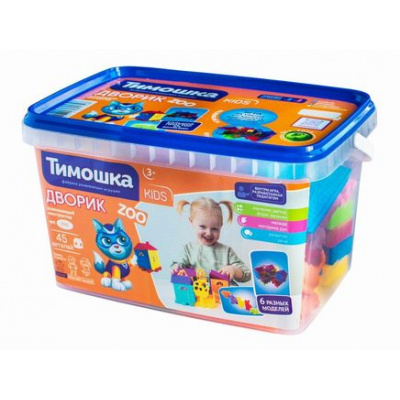 Большое фото товара - Конструктор Тимошка KIDS 45 дет. Дворик ZOO (в контейнере, от 3 лет) 090, (ТД Алтай), 11-204543. Вариант №1