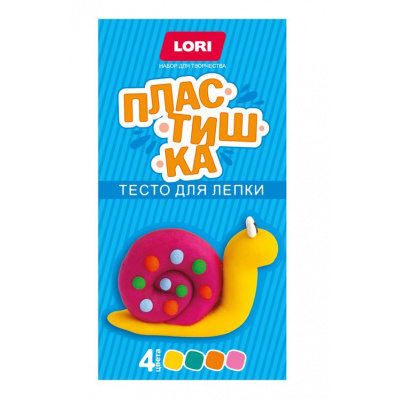 Большое фото товара - LORI Пластишка Тесто для лепки. Набор №22 (4 цвета по 50гр, в коробке, от 4 лет) Тдл034, (ООО "7-Я"), 11-206365. Вариант №1