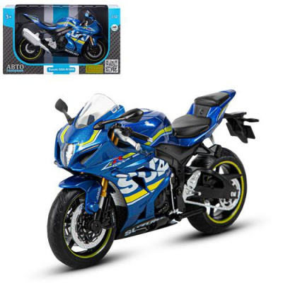 Большое фото товара - Модель Автопанорама 1:12 Мотоцикл SUZUKI GSR-R1000 (металл, синий, в коробке, от 3 лет) JB1251501, (Chengzhen International Limited), 11-207634. Вариант №1