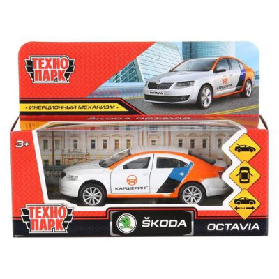 Большое фото товара - Модель Инерционная Технопарк Skoda Octavia Каршеринг (12см, металл, открываются двери и багажник, в коробке) OCTAVIA-12DEL-WH, (Shantou City Daxiang Plastic Toy Products Co., Ltd), 11-212582. Вариант №1
