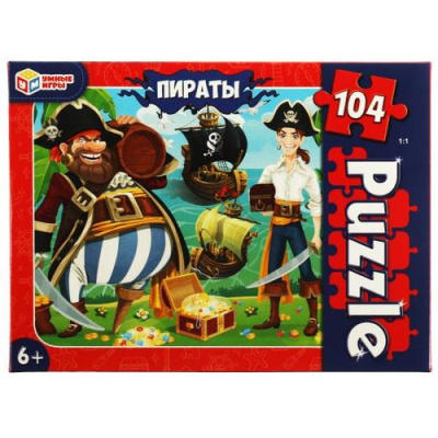 Большое фото товара - Пазлы 104 дет. Умные Игры. Пираты 961334, (ООО "СИМБАТ"), 11-213072. Вариант №1