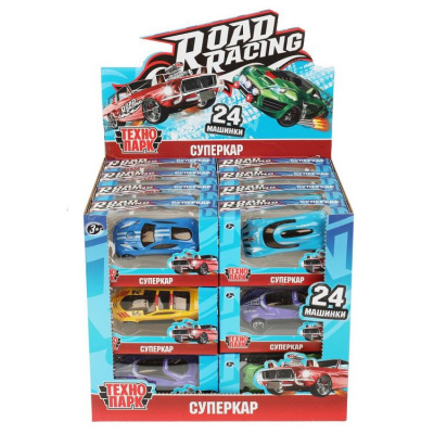 Большое фото товара - Модель-игрушка Технопарк ROAD RACING Суперкар (7,5см, металл, в ассорт., в коробке) RR-7-65161-R, (Huada Toy Co.,Ltd), 11-218205. Вариант №1