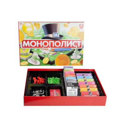 Большое фото товара - Настольная Игра Монополист (игровое поле, карточки, кубики, фигурки, правила, в коробке, от 12 лет) 04934, (ООО "Десятое королевство"), 11-219771. Вариант №1