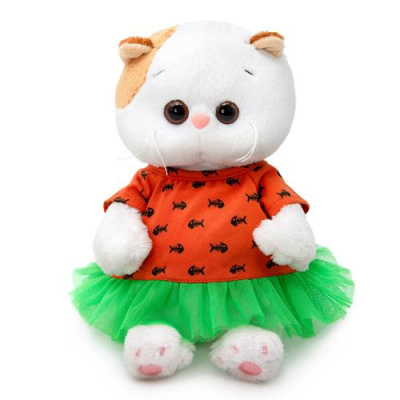 Большое фото товара - Budi Basa Мягкая Игрушка Кошечка Ли-Ли BABY в платье с рыбками (20см, в подарочной коробке) LB-129, (ООО "МПП"), 11-221228. Вариант №1