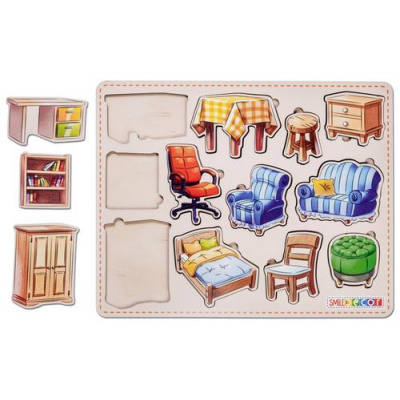 Большое фото товара - Smile Decor Рамка-вкладыш Мебель (дерево, от 3 лет) П3656, (ИП Монжаев С.М.), 11-228339. Вариант №1