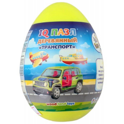 Большое фото товара - WoodLandToys IQ Пазл. Транспорт (дерево, в ассорт., в яйце) 136104, (ООО "СИБИРСКИЙ СУВЕНИР"), 11-229161. Вариант №1