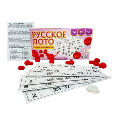 Большое фото товара - Лото Русское (пластик, в коробке, от 6 лет) 03094, (ООО "Русский стиль"), 11-229851. Вариант №1