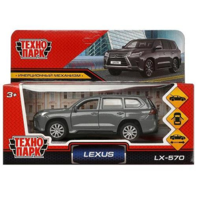 Большое фото товара - Модель Инерционная Технопарк LEXUS LX-570 (12см, металл, открываются двери и багажник, серый, в коробке) LX570-12-GY, (Huada Toy Co.,Ltd), 11-230228. Вариант №1
