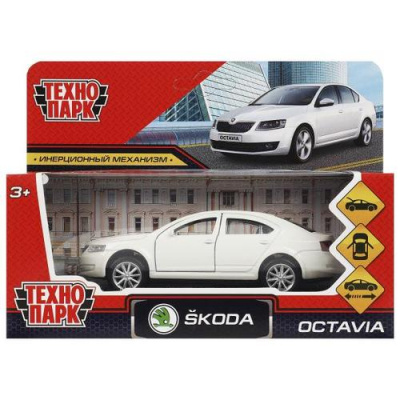 Большое фото товара - Модель Инерционная Технопарк SKODA OCTAVIA (12см, металл, открываются двери и багажник, белый, в коробке) OCTAVIA-12-WH, (Huada Toy Co.,Ltd), 11-230229. Вариант №1