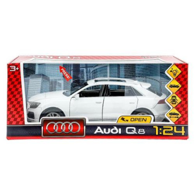 Большое фото товара - Модель Инерционная Технопарк 1:24 AUDI Q8 (21см, металл, свет, звук, открываются двери, капот и багажник, белый, в коробке) CZ114-R, (Huada Toy Co.,Ltd), 11-230363. Вариант №1