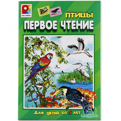 Большое фото товара - Настольная Игра Первое чтение. Птицы (карточки, правила, в коробке, от 5 лет) С-458, (ОАО "Радуга"), 11-231132. Вариант №1