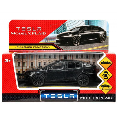 Большое фото товара - Модель Инерционная Технопарк Tesla model x plaid (12см, металл, открываются двери, черный, в коробке, от 3 лет) MODELX-12-BK, (Shantou City Daxiang Plastic Toy Products Co., Ltd), 11-231228. Вариант №1