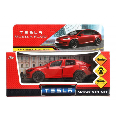Большое фото товара - Модель Инерционная Технопарк Tesla model x plaid (12см, металл, открываются двери, красный, в коробке, от 3 лет) MODELX-12-RD, (Shantou City Daxiang Plastic Toy Products Co., Ltd), 11-231229. Вариант №1