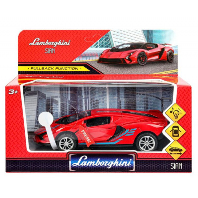 Большое фото товара - Модель Инерционная Технопарк Lamborghini Sian (14,9см, металл, свет, звук, открываются двери и багажник, в коробке, от 3 лет) 2301C0045-R, (Huada Toy Co.,Ltd), 11-231244. Вариант №1