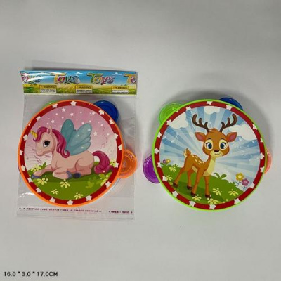 Большое фото товара - Бубен (в ассорт., в пакете, от 3 лет) E180-H25487, (Huada Toy Co.,Ltd), 11-232345. Вариант №1
