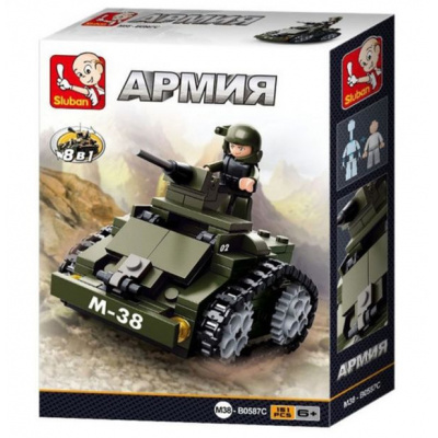 Большое фото товара - Конструктор SLUBAN 151 дет. Армия. Танк (8в1, +фигурки, в коробке, от 6 лет) M38-B0587C, (Huada Toy Co.,Ltd), 11-232842. Вариант №1