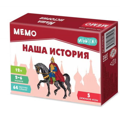 Большое фото товара - Настольная Игра ИГРОТЕКА Мемо. Наша история (64 карточки, 5 режимов игры, 6 класс, в коробке, от 12 лет) 51-0106-02, (Просвещение-Союз), 11-233380. Вариант №1