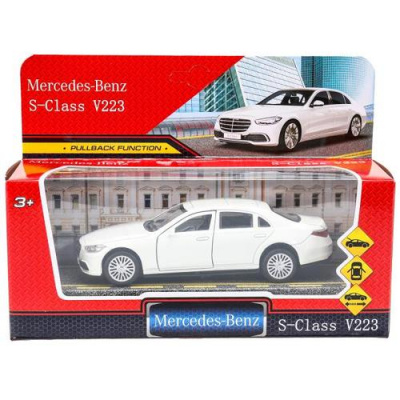 Большое фото товара - Модель Инерционная Технопарк MERCEDES-BENZ s-class v223 (12см, металл, открываются двери и багажник, белый, в коробке, от 3 лет) SCLASS-13-WH, (Huada Toy Co.,Ltd), 11-233556. Вариант №1