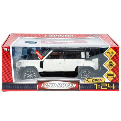 Большое фото товара - Модель Инерционная Технопарк 1:24 LAND ROVER DEFENDER (21см, металл, свет, звук, открываются двери, багажник и капот, белый, в коробке, от 3 лет) CZ132-R, (Huada Toy Co.,Ltd), 11-233561. Вариант №1