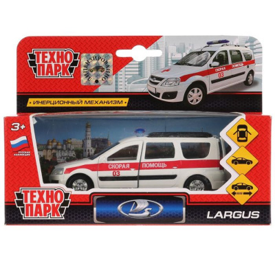 Большое фото товара - Модель Инерционная Технопарк LADA Largus Скорая (12см, металл, открываются двери и багажник, в коробке, от 3 лет) SB-16-47-A-WB, (Huada Toy Co.,Ltd), 11-235393. Вариант №1