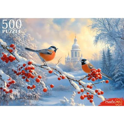 Большое фото товара - Пазлы 500 дет. Снегири на ветке П500-7627, (Рыжий кот), 11-237993. Вариант №1