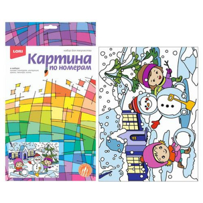 Большое фото товара - LORI Картина По Номерам Коала с арбузом (20*30см, краски, кисть, палитра, основа с контуром, в коробке, от 5 лет) Ркн129, (ООО "7-Я"), 11-238242. Вариант №1