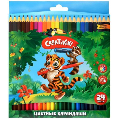 Большое фото товара - Карандаши 24цв КЦ24КР Creativiki, 12-101121. Вариант №1