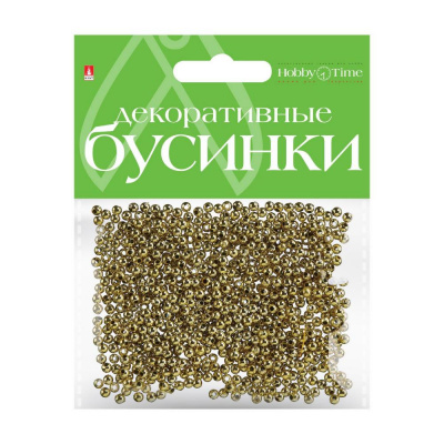 Большое фото товара - Бусины круглые ЗОЛОТЫЕ 3 мм 2-371/01 Альт, 12-101536. Вариант №1