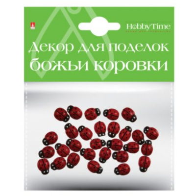 Большое фото товара - Декор из дерева "БОЖЬИ КОРОВКИ" 8х11мм 2-363/10 Альт, 12-101543. Вариант №1