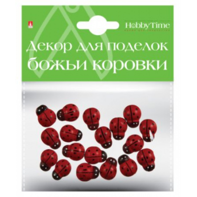 Большое фото товара - Декор из дерева "БОЖЬИ КОРОВКИ" 12х15 мм 2-363/12 Альт, 12-101544. Вариант №1