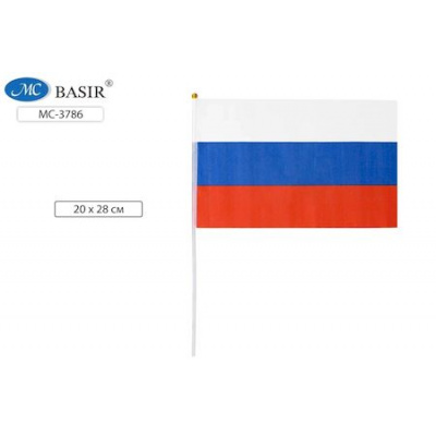 Большое фото товара - Флажок российский 20х28 см "Триколор" MC-3786 Basir, 12-103706. Вариант №1