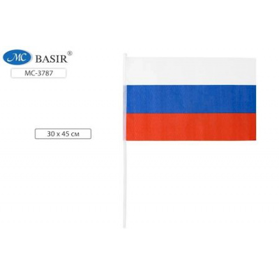 Большое фото товара - Флажок российский 30х45 см "Триколор" MC-3787 Basir, 12-103707. Вариант №1