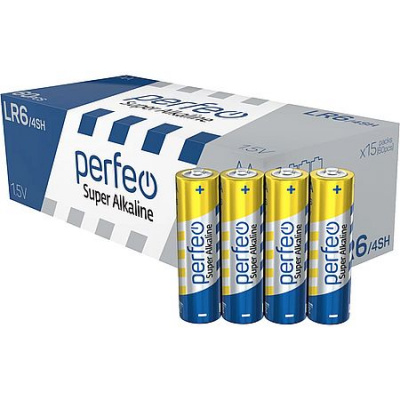 Большое фото товара - Элемент питания LR06  4SH PERFEO Super Alkaline (60/720), 12-107903. Вариант №1