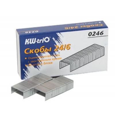 Большое фото товара - Скобы №24/6 1000шт 0246 KW-Trio, 12-111119. Вариант №1