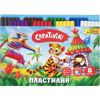 Большое фото товара - Пластилин   8цв 120 гр. ПЛ08КР Creativiki, 12-111612. Вариант №1