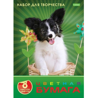 Большое фото товара - Набор цветной бумаги А4  8л 8цв "Любимец" (060638) 21058 Хатбер, 12-120419. Вариант №1